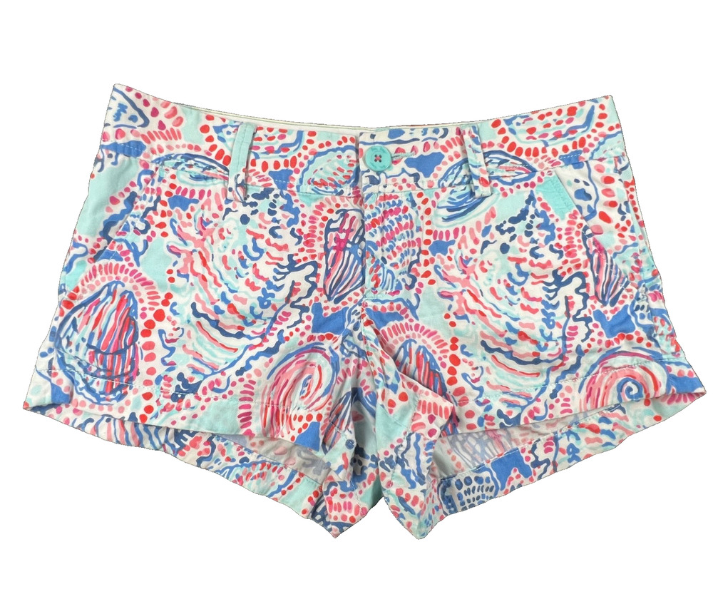 Lilly Pulitzer - The Walsh Chino Shorts in Preppy Seashell Pattern (Women's 4)
